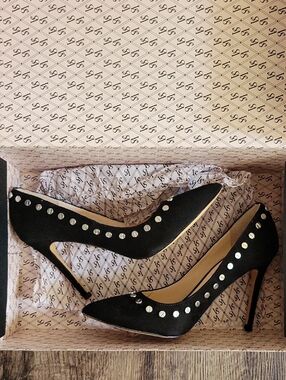 Vintage Victoria's Secret Black Studded Pointed-Toe Stiletto Pumps